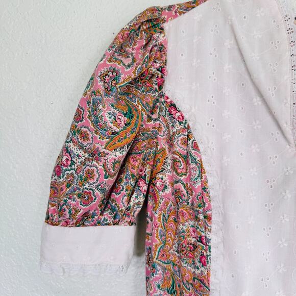 Vintage Prairie Dress Womens Floral Paisley Western Cottage Core Peasant Boho - Picture 4 of 14